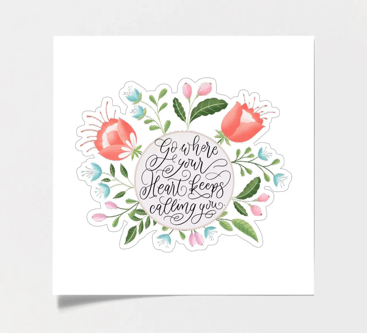Quote. Follow the call of your heart. Modern calligraphy. sticker sheet by CalliLetters
