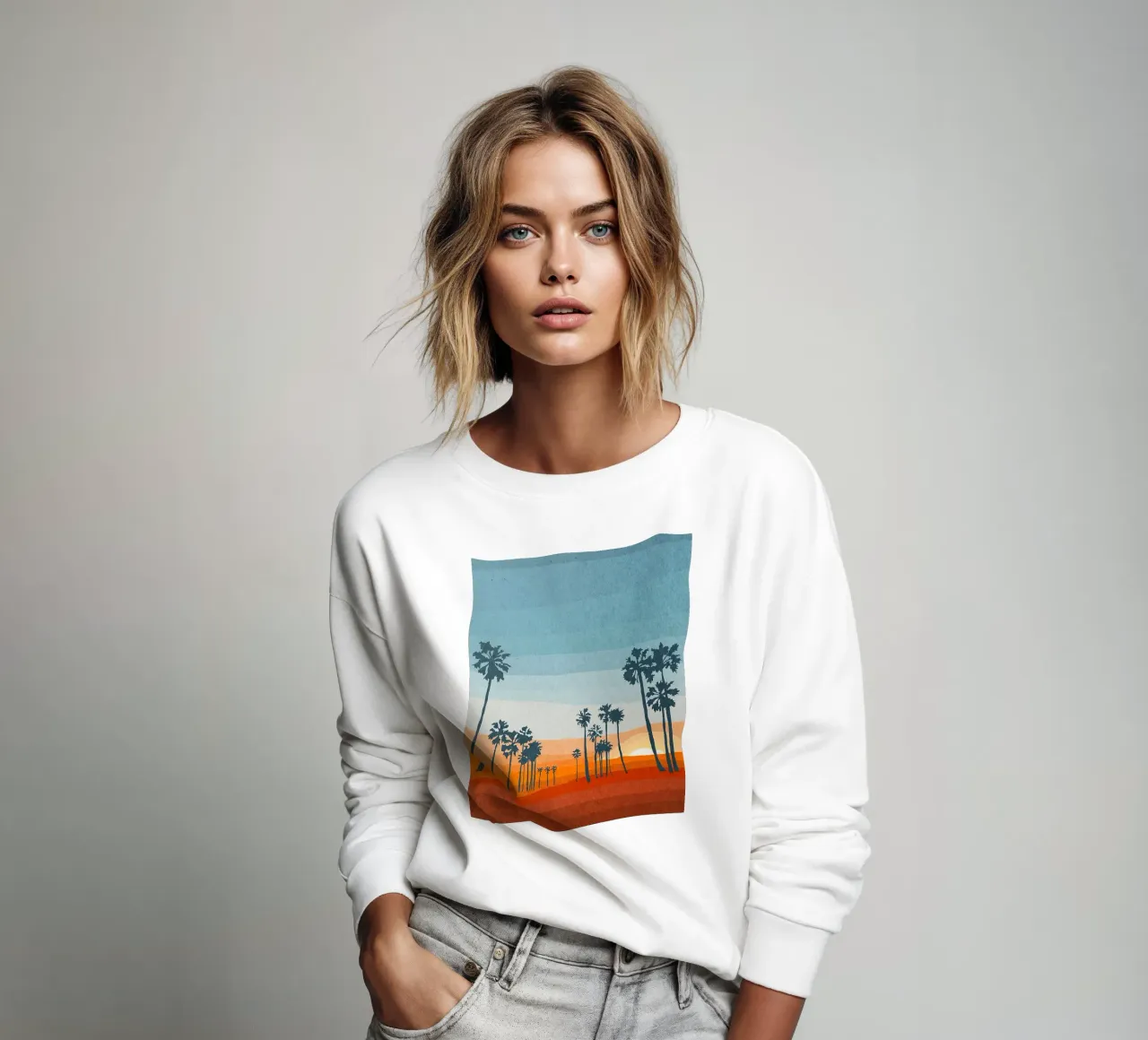 Sunset and palms felpa da Lynn Janet