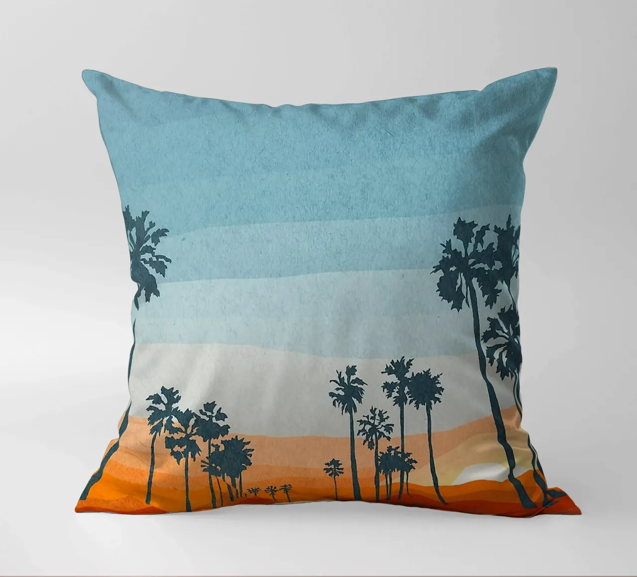 Sunset and palms cuscino da Lynn Janet
