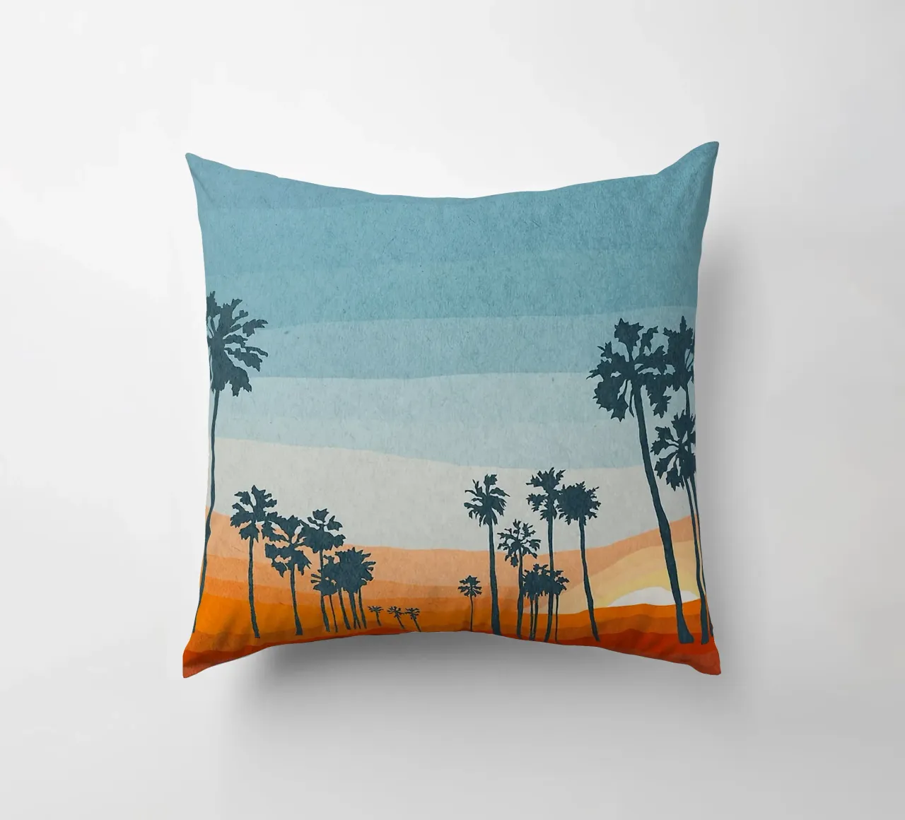 Sunset and palms cuscino da Lynn Janet