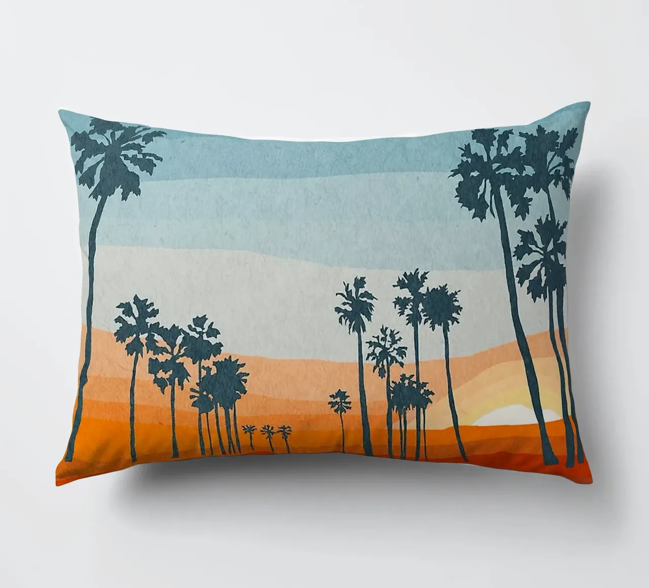 Sunset and palms cuscino da Lynn Janet