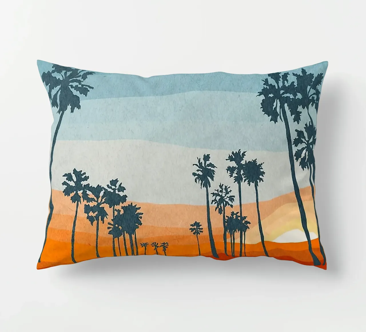 Sunset and palms cuscino da Lynn Janet