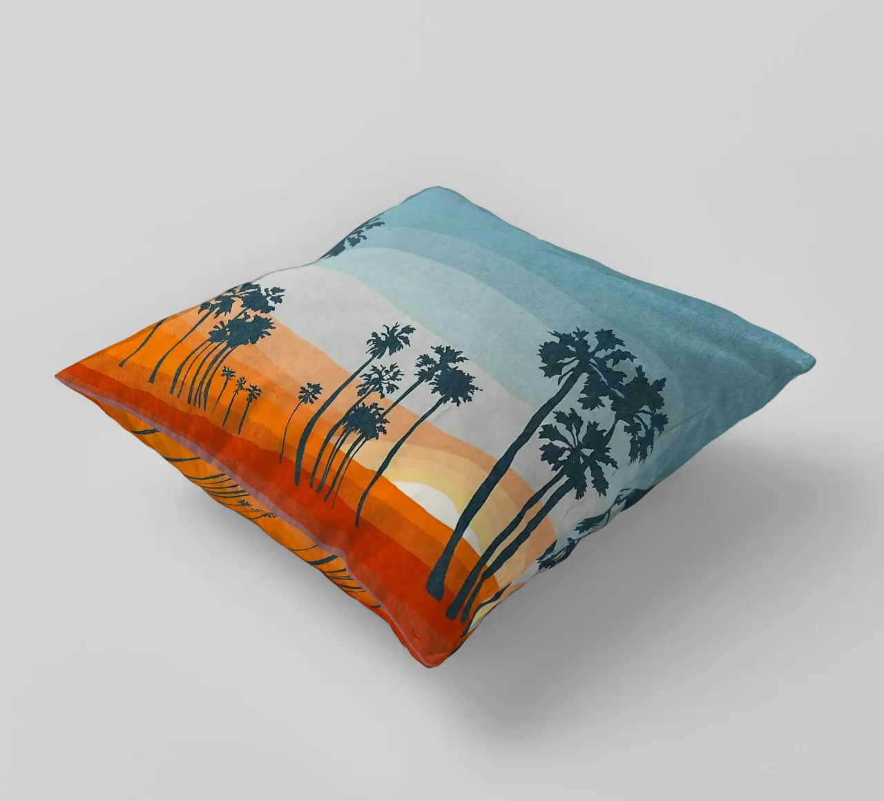 Sunset and palms cuscino da Lynn Janet