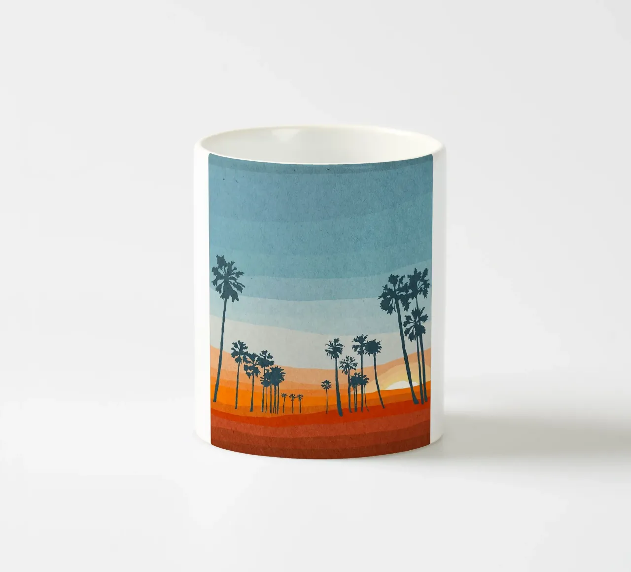 Sunset and palms tazza in ceramica da Lynn Janet