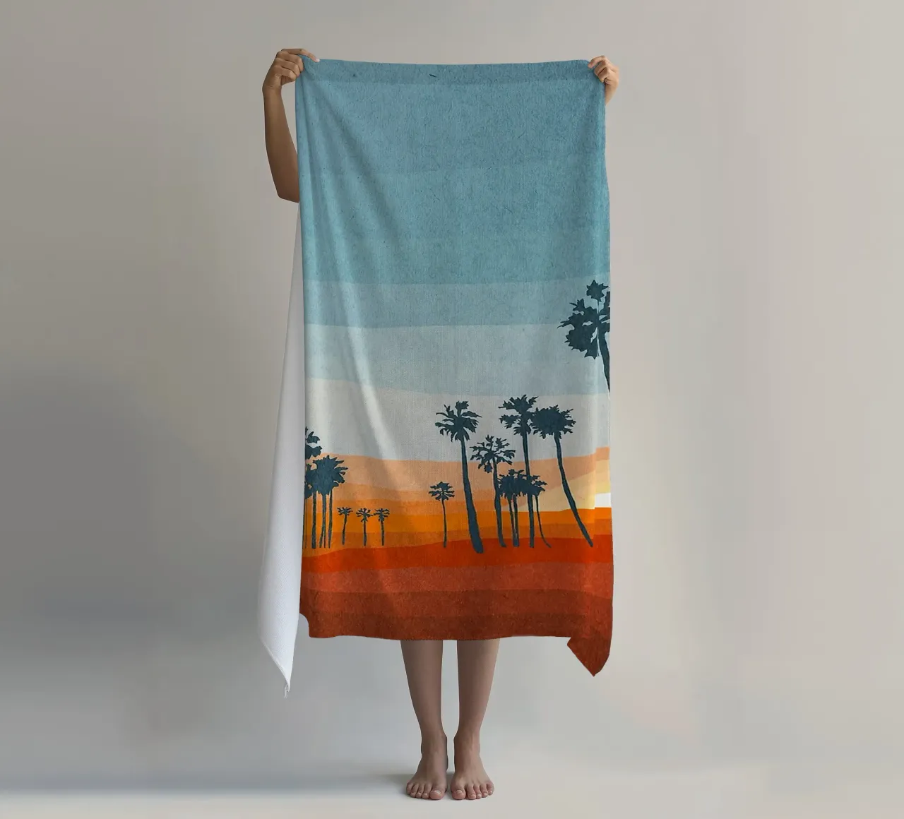 Sunset and palms telo mare da Lynn Janet