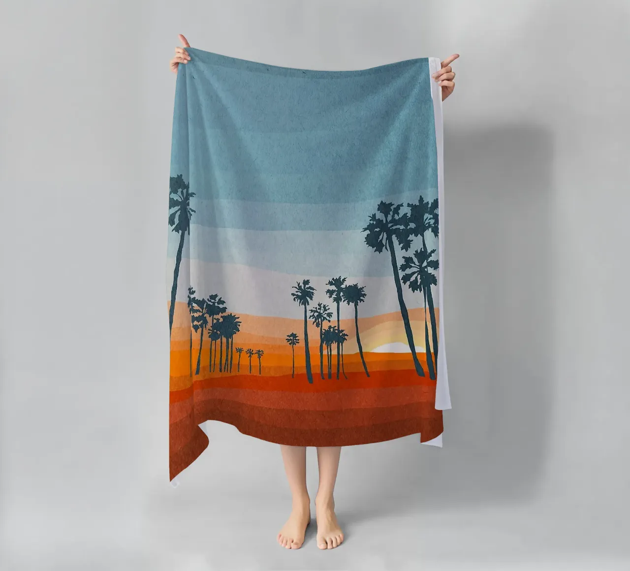 Sunset and palms telo mare da Lynn Janet