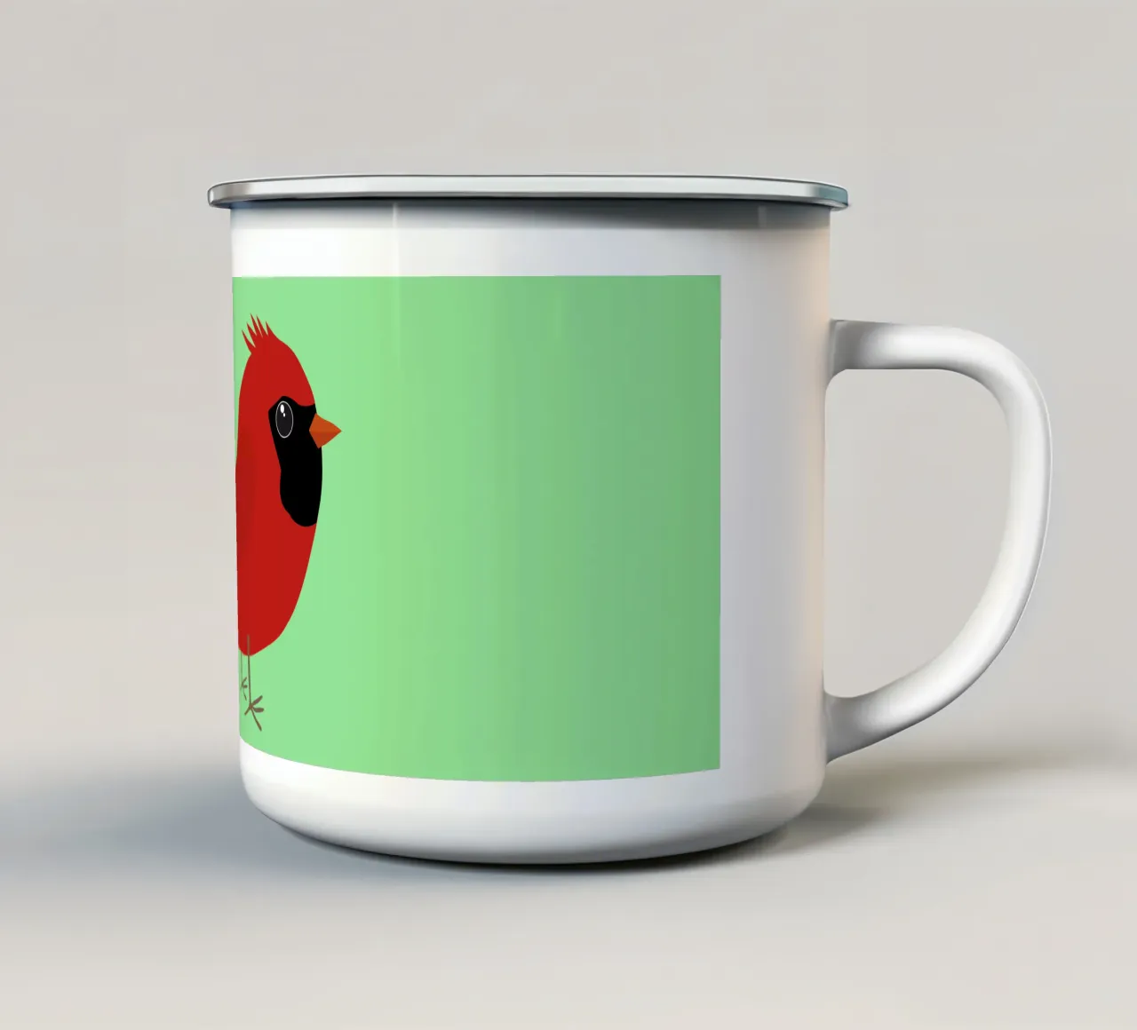 Carino il cardinale del nord tazza in smalto da BwiseLizzy