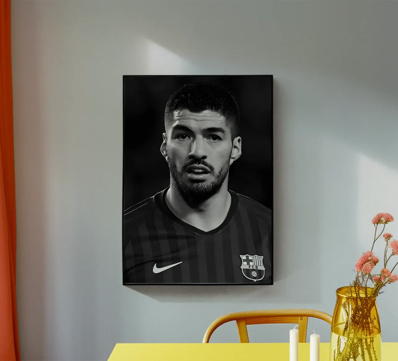 Luis Suárez plexiglass da Black White Poster