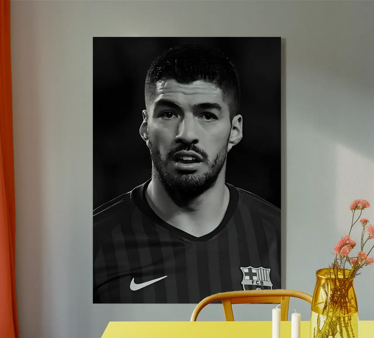 Luis Suárez plexiglass da Black White Poster