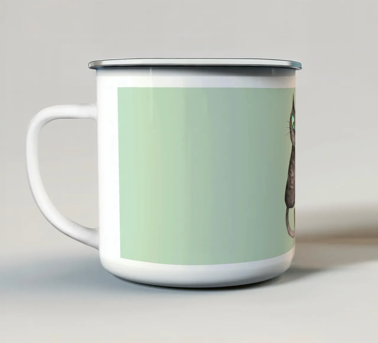 Due simpatici gatti affettuosi tazza in smalto da BwiseLizzy