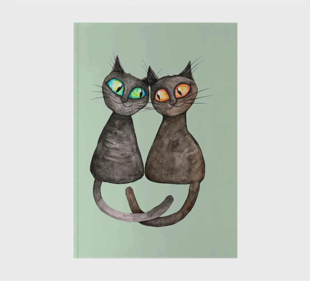 Deux chats mignons et affectueux carnet de notes de BwiseLizzy