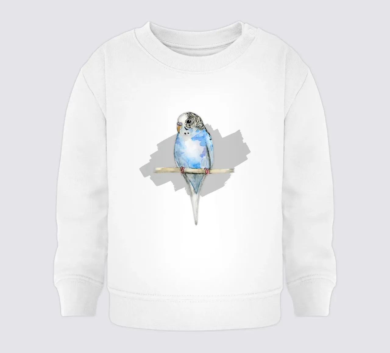 Acquerello di pappagallino maculato blu felpa neonato da BwiseLizzy