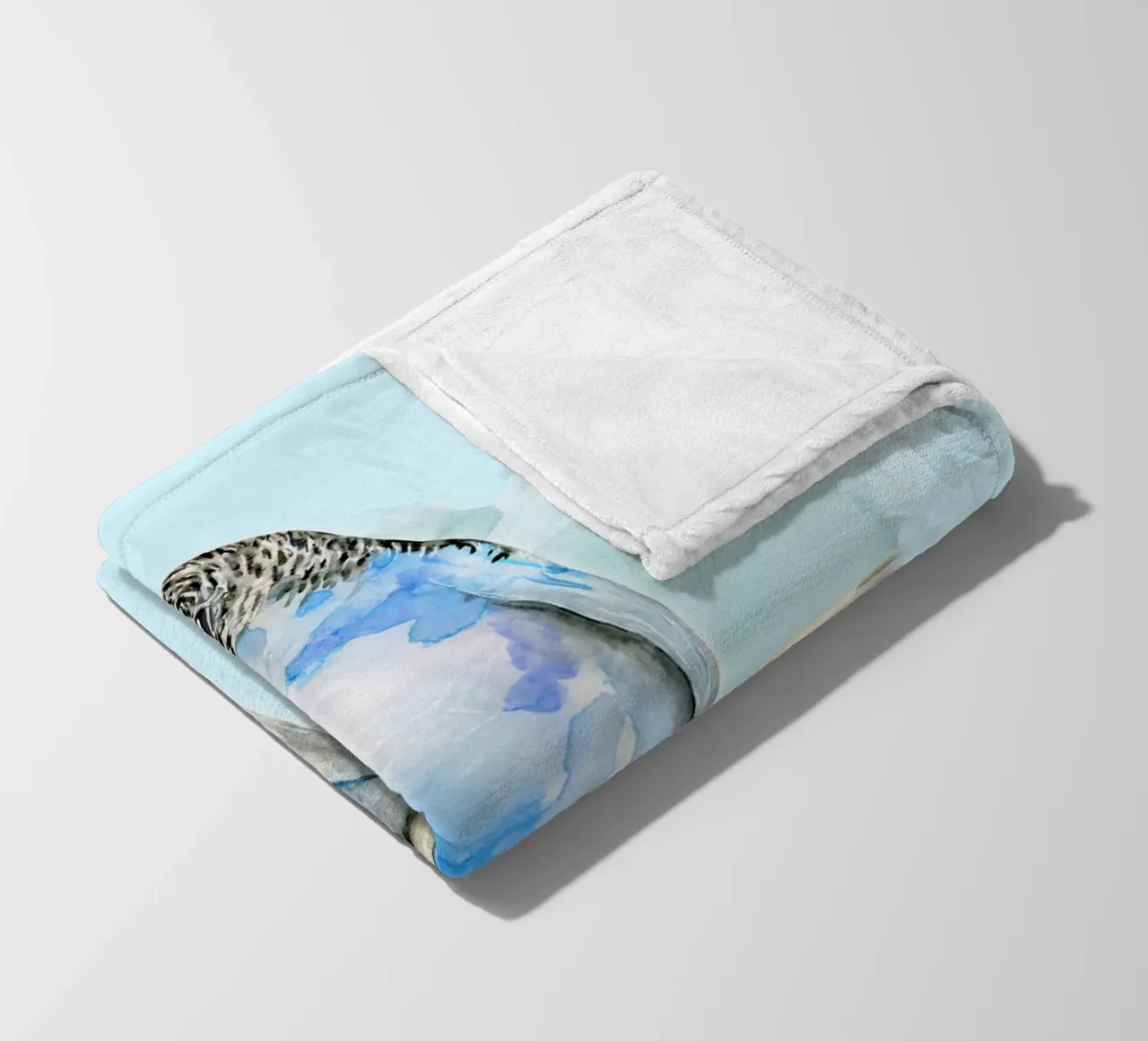 Acquerello di pappagallino maculato blu coperta in pile da BwiseLizzy