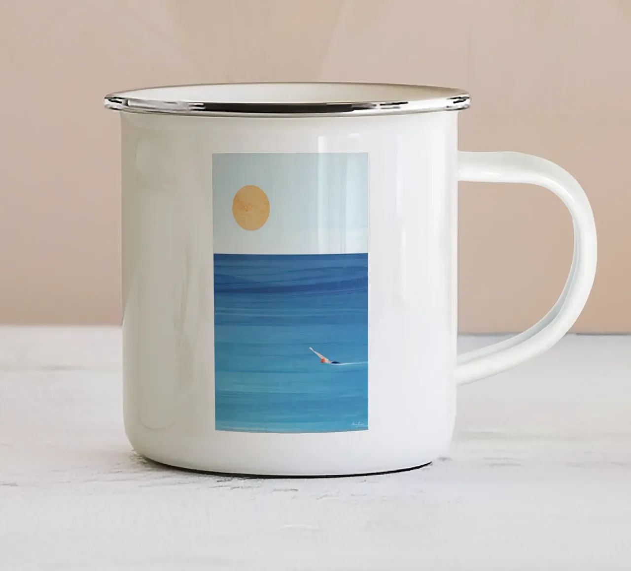Nuoto in acqua tazza in smalto da aaron Shop
