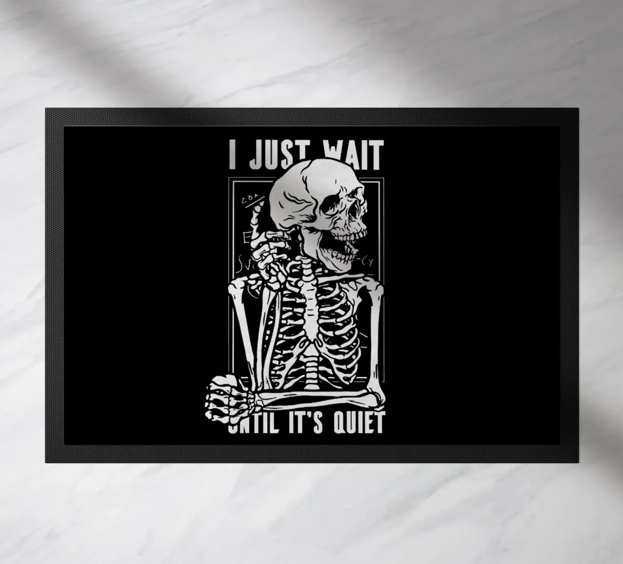 I just Wait doormat by Gunawan Rb