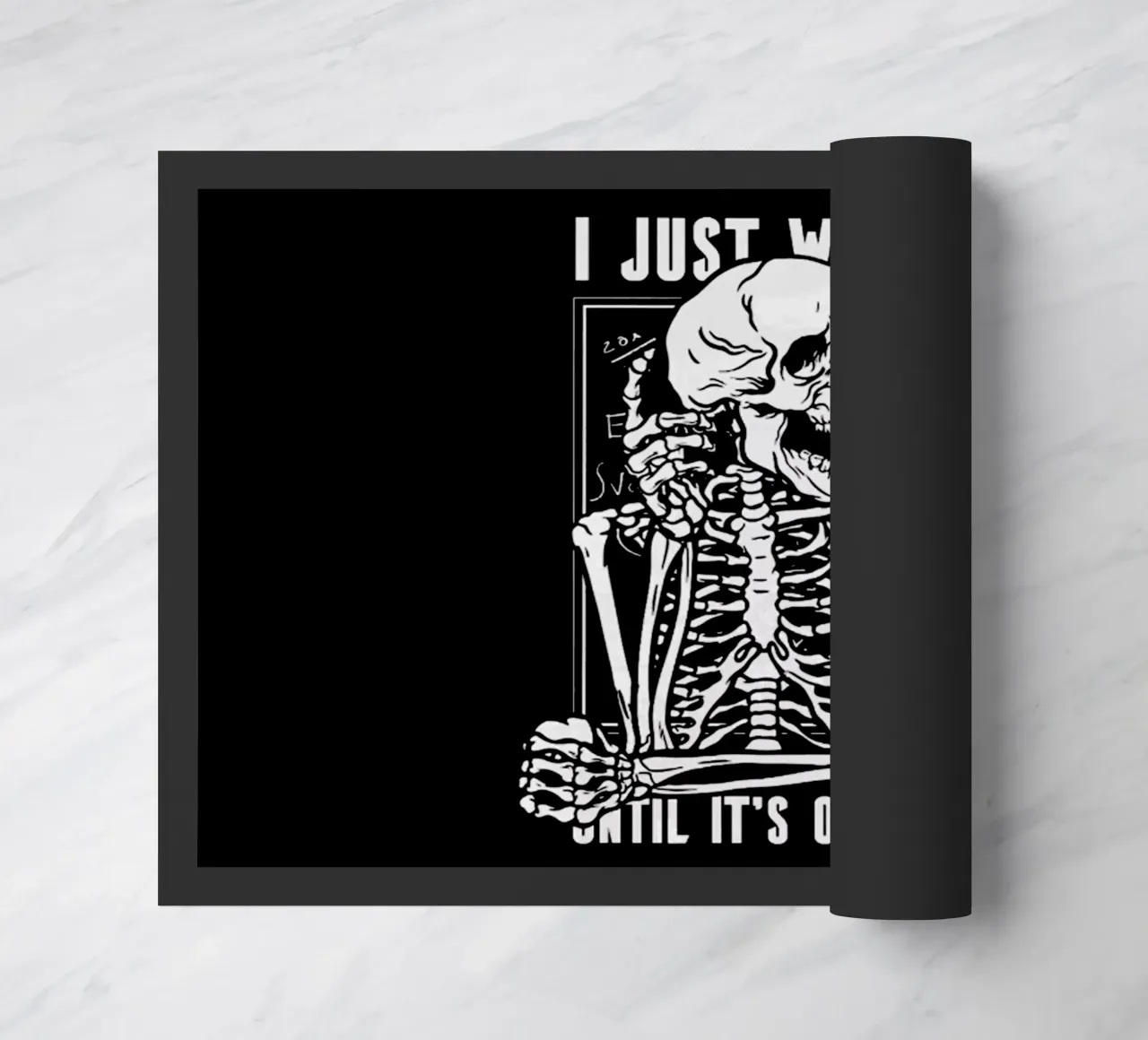 I just Wait doormat by Gunawan Rb