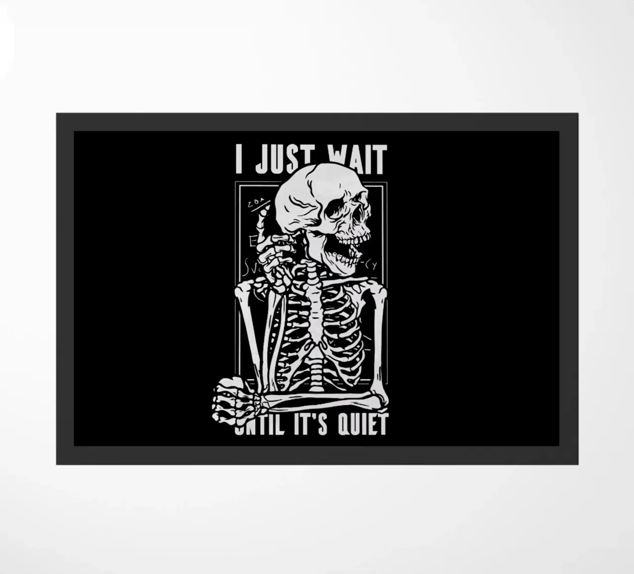 I just Wait doormat by Gunawan Rb