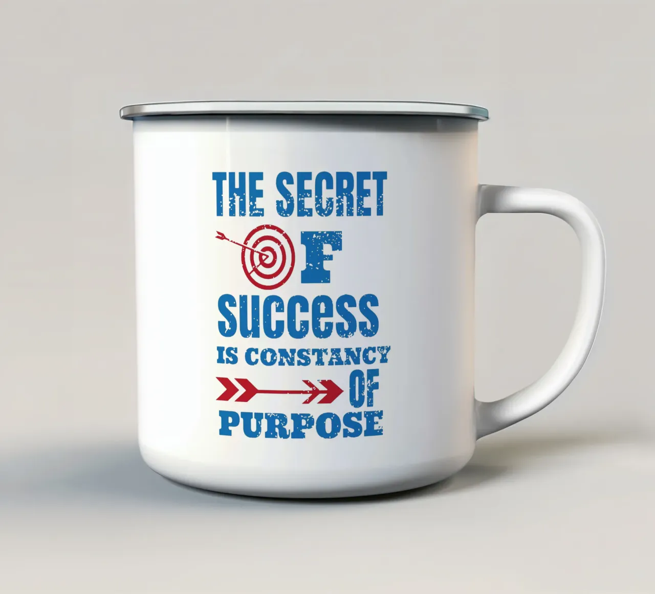 Le secret de la réussite, c'est la constance de l'objectif mug en émail de Gunawan Rb