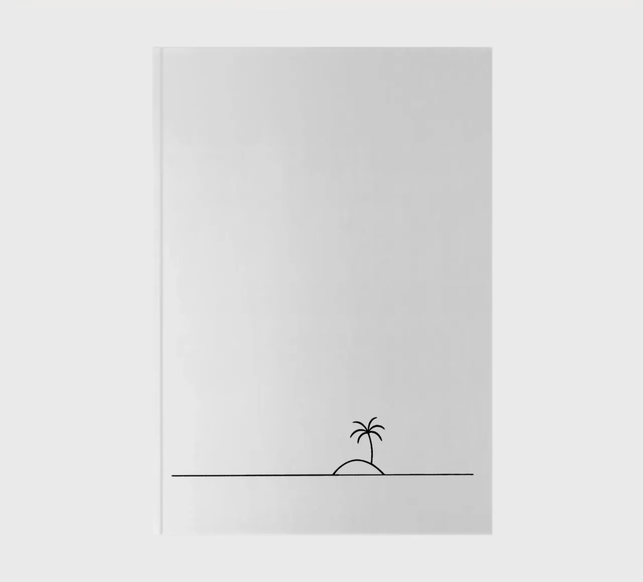 Minimalist palm tree Line art palm tree on island in the sea notebook by Bold & Simple