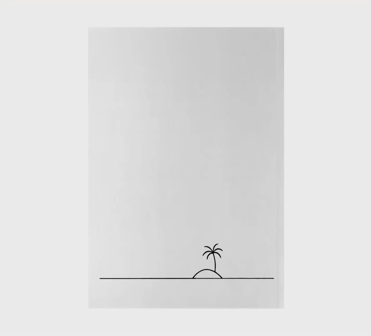 Minimalist palm tree Line art palm tree on island in the sea notebook by Bold & Simple