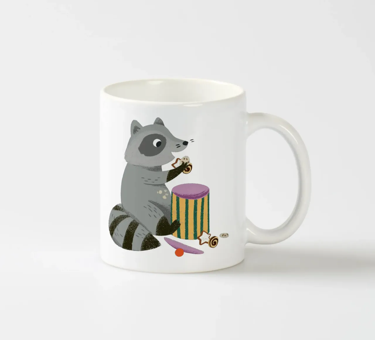 Ladro di biscotti - Illustrazione di un simpatico procione tazza in ceramica da VIERUNDFÜNFZIG
