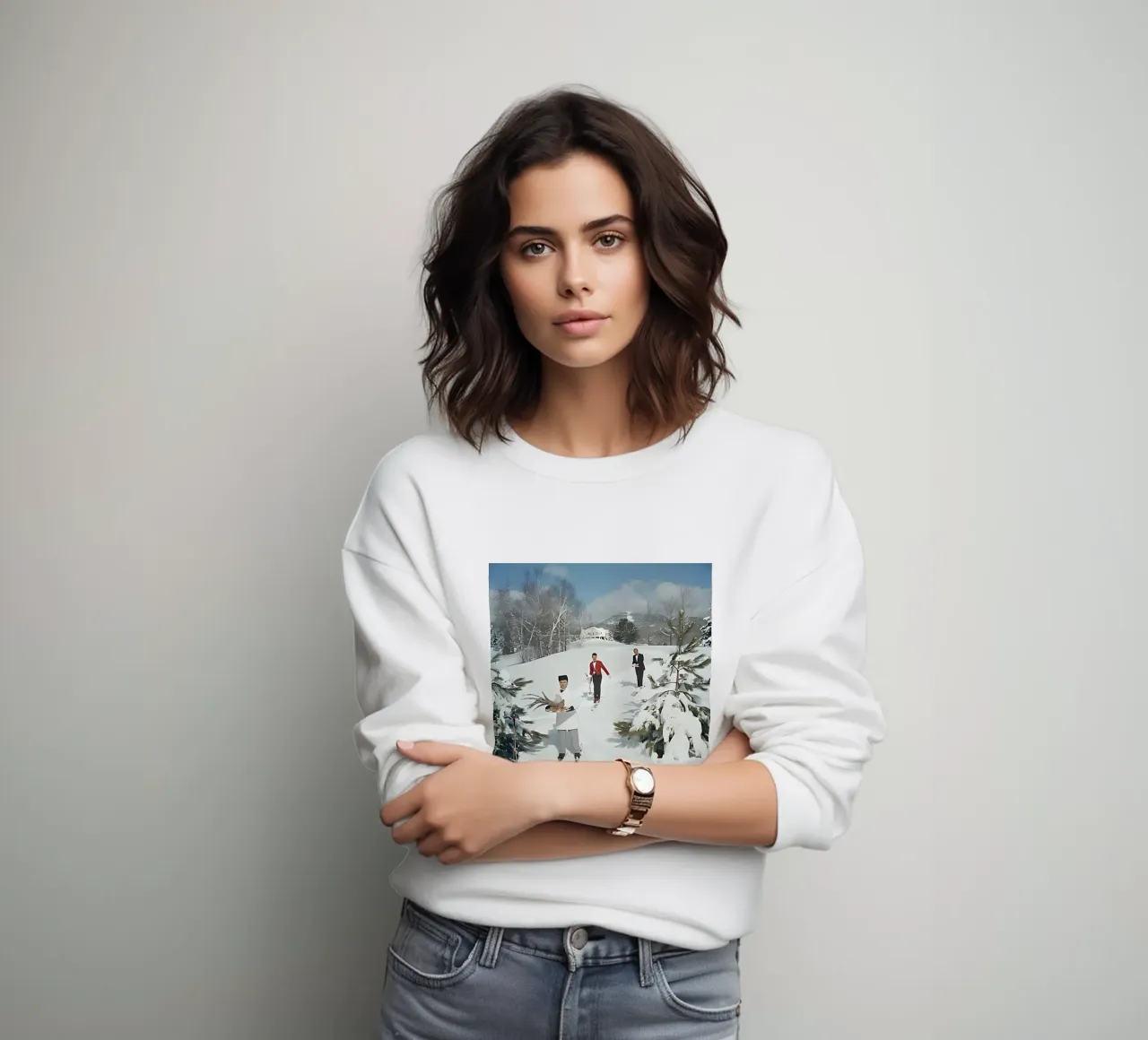 Slim Aarons - Skifahrende Kellner Sweatshirt von furrrstore