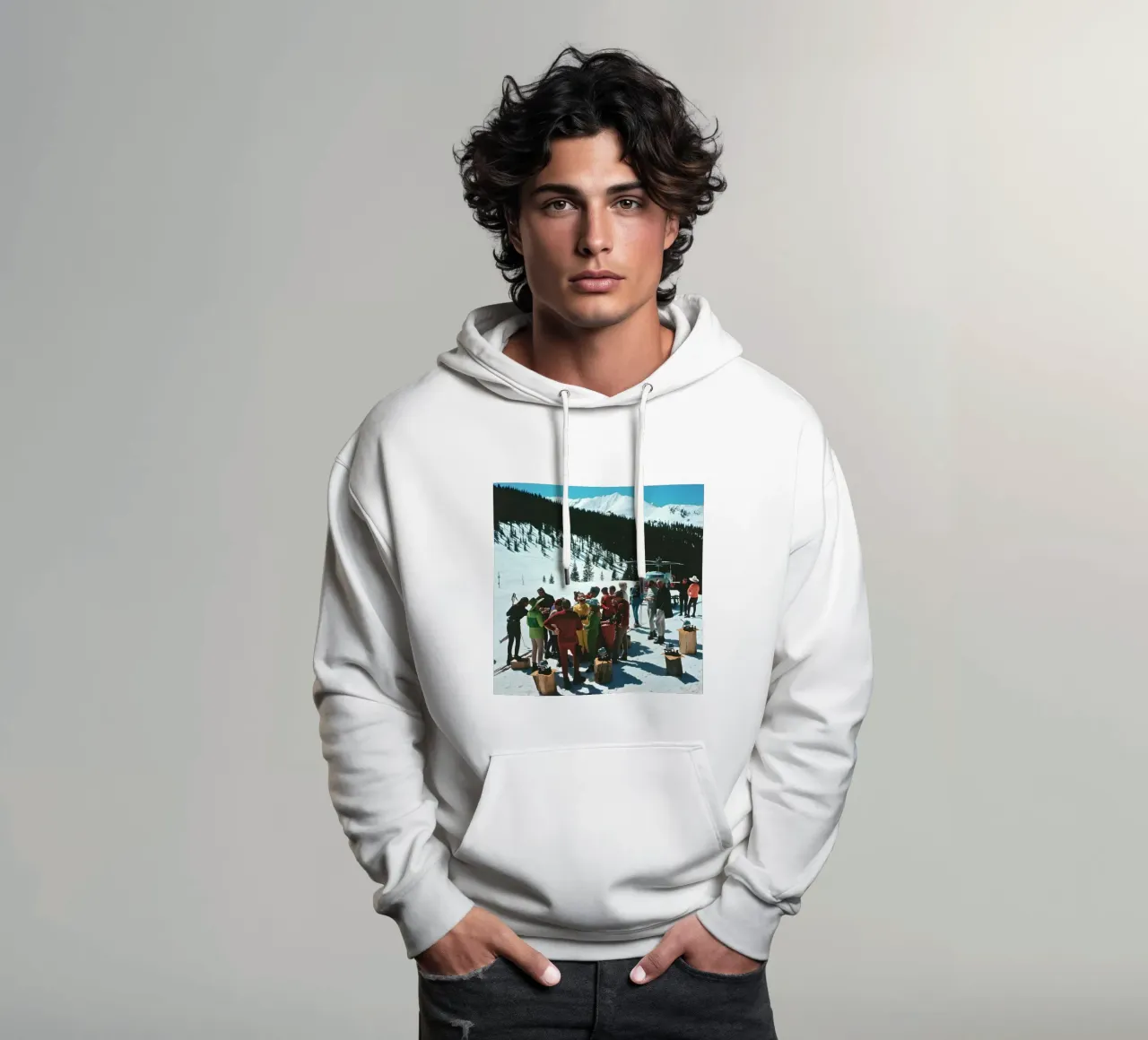 Slim Aarons - Picnic a Snowmass felpa con cappuccio da furrrstore