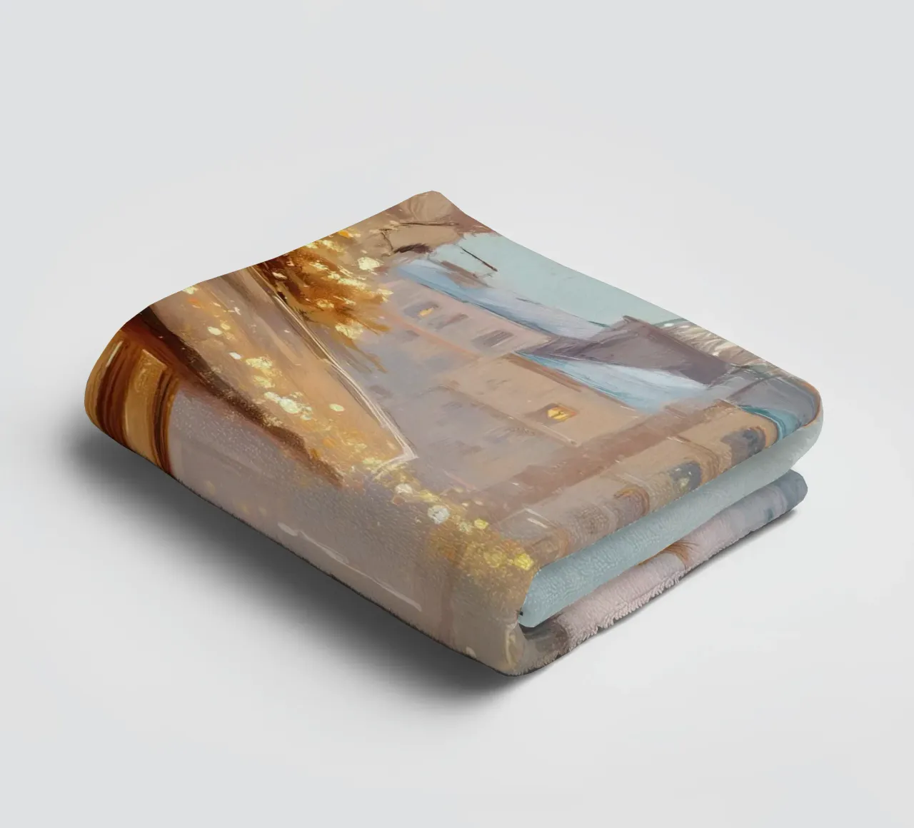 Paris Café In Winter Snow With Dog And Eiffel Tower View towel by Holiday Hearth Prints