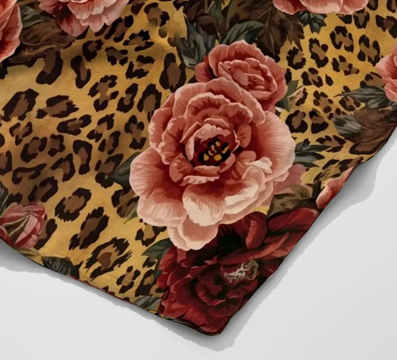 Leopard Rose Pattern fleecedeken van AzStore11