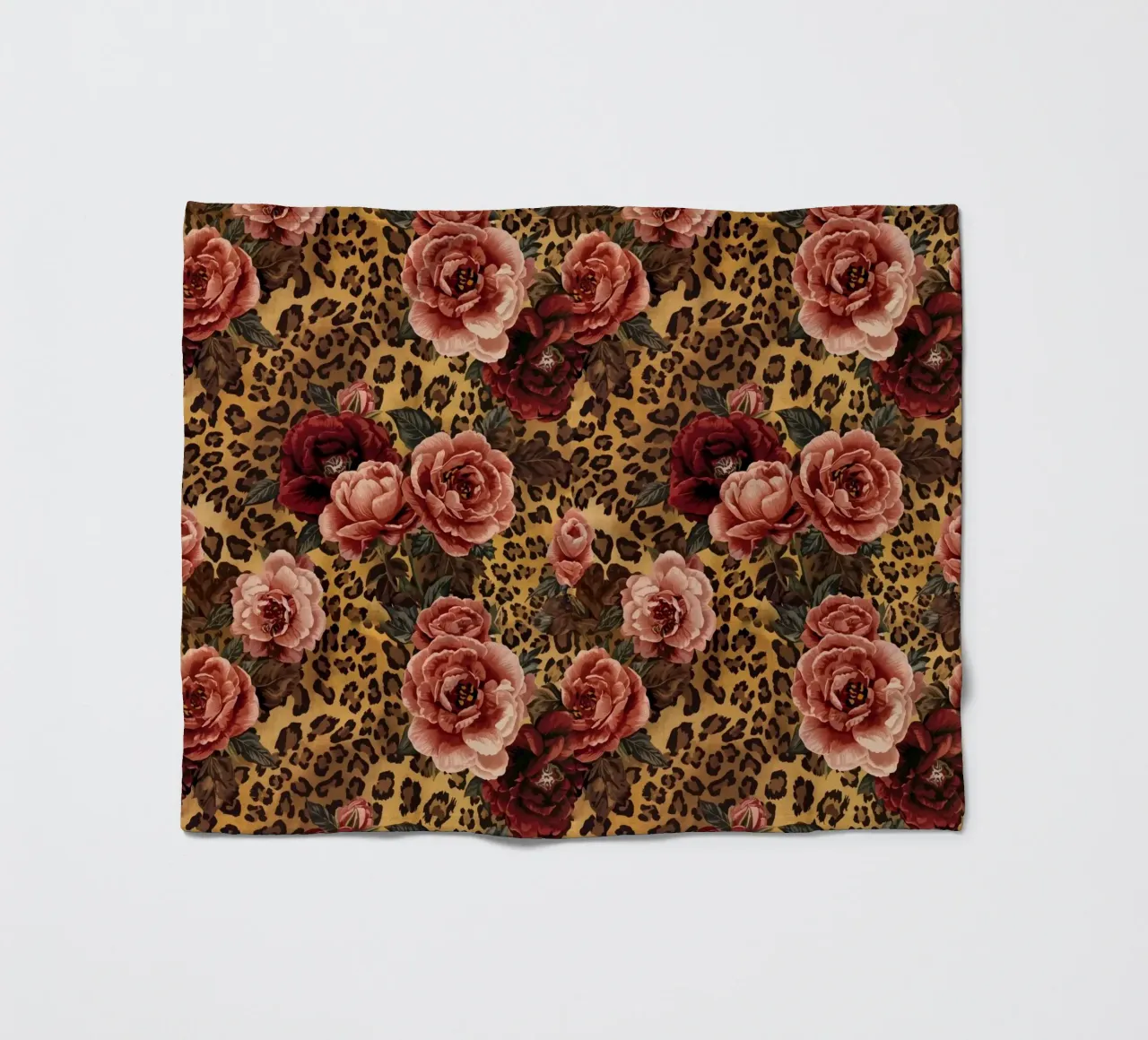 Leopard Rose Pattern fleecedeken van AzStore11