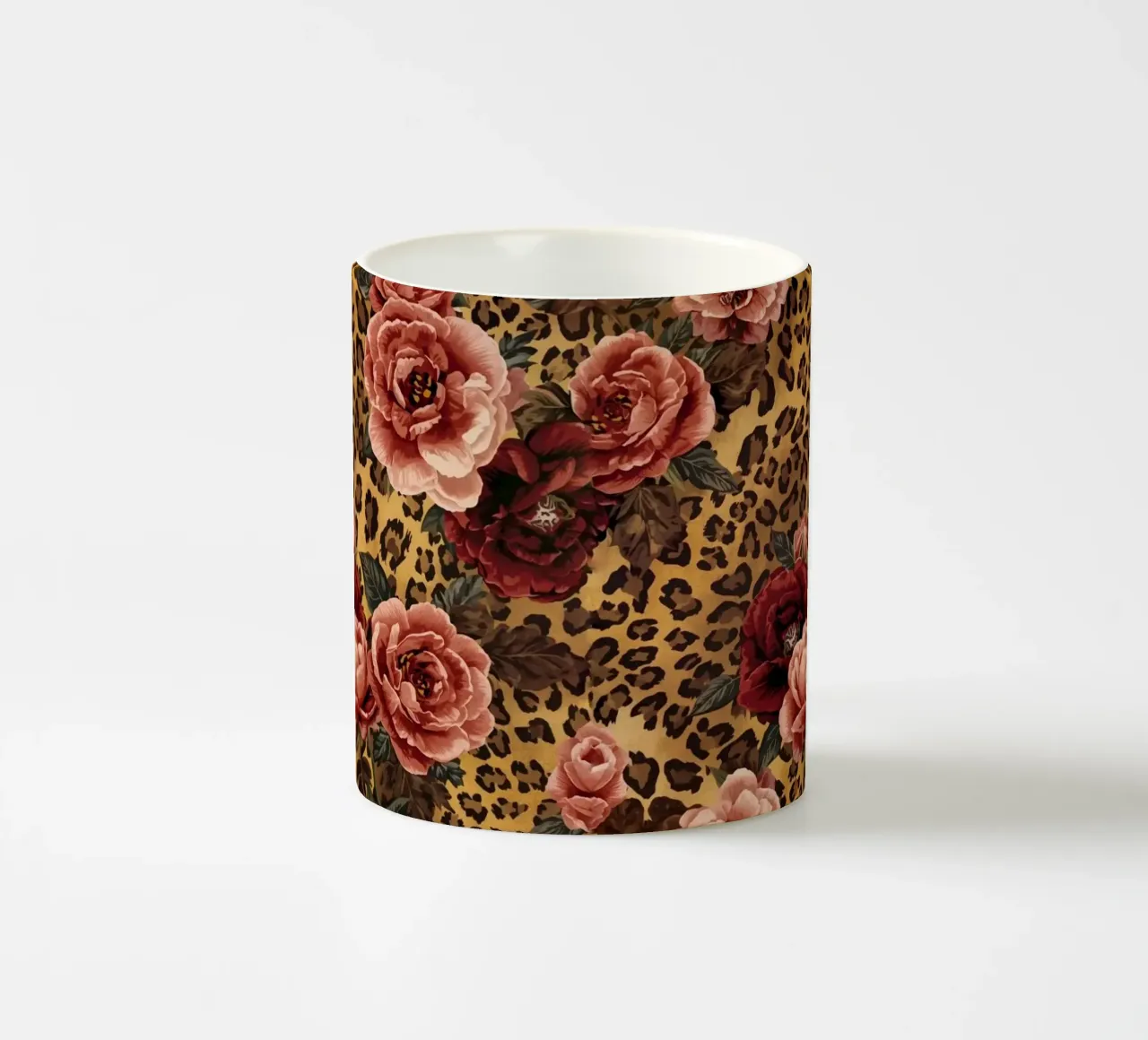 Leopard Rose Pattern tazza in ceramica da AzStore11