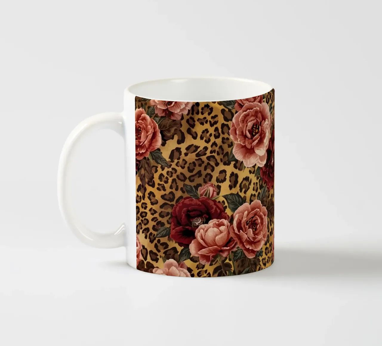 Leopard Rose Pattern tazza in ceramica da AzStore11