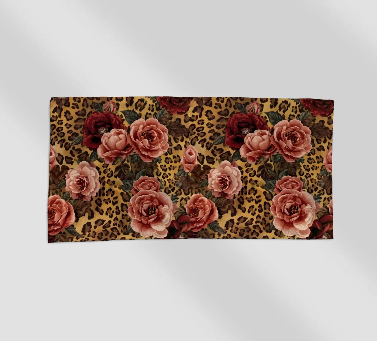 Leopard Rose Pattern strandhanddoek van AzStore11