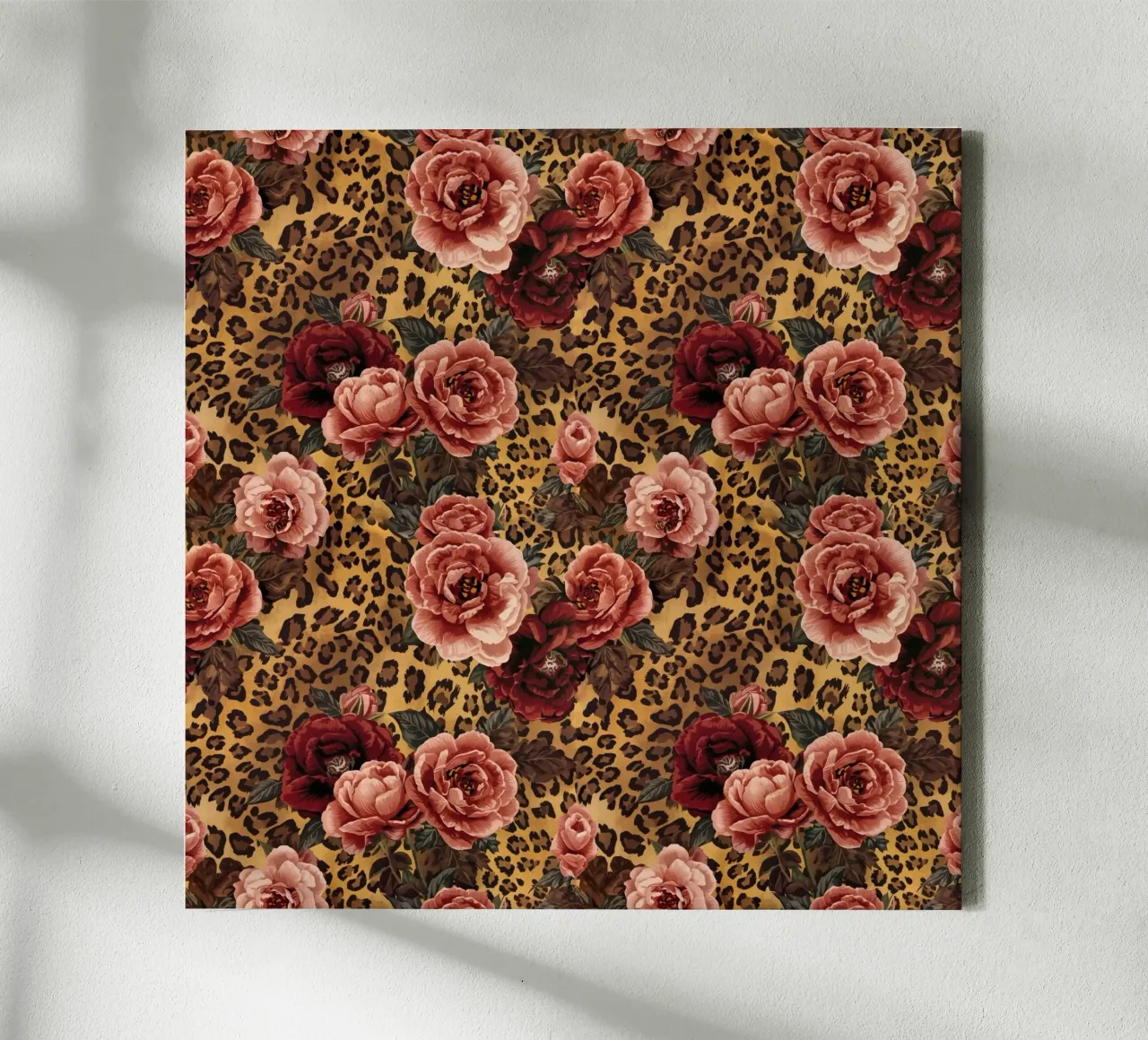 Leopard Rose Pattern canvas by AzStore11