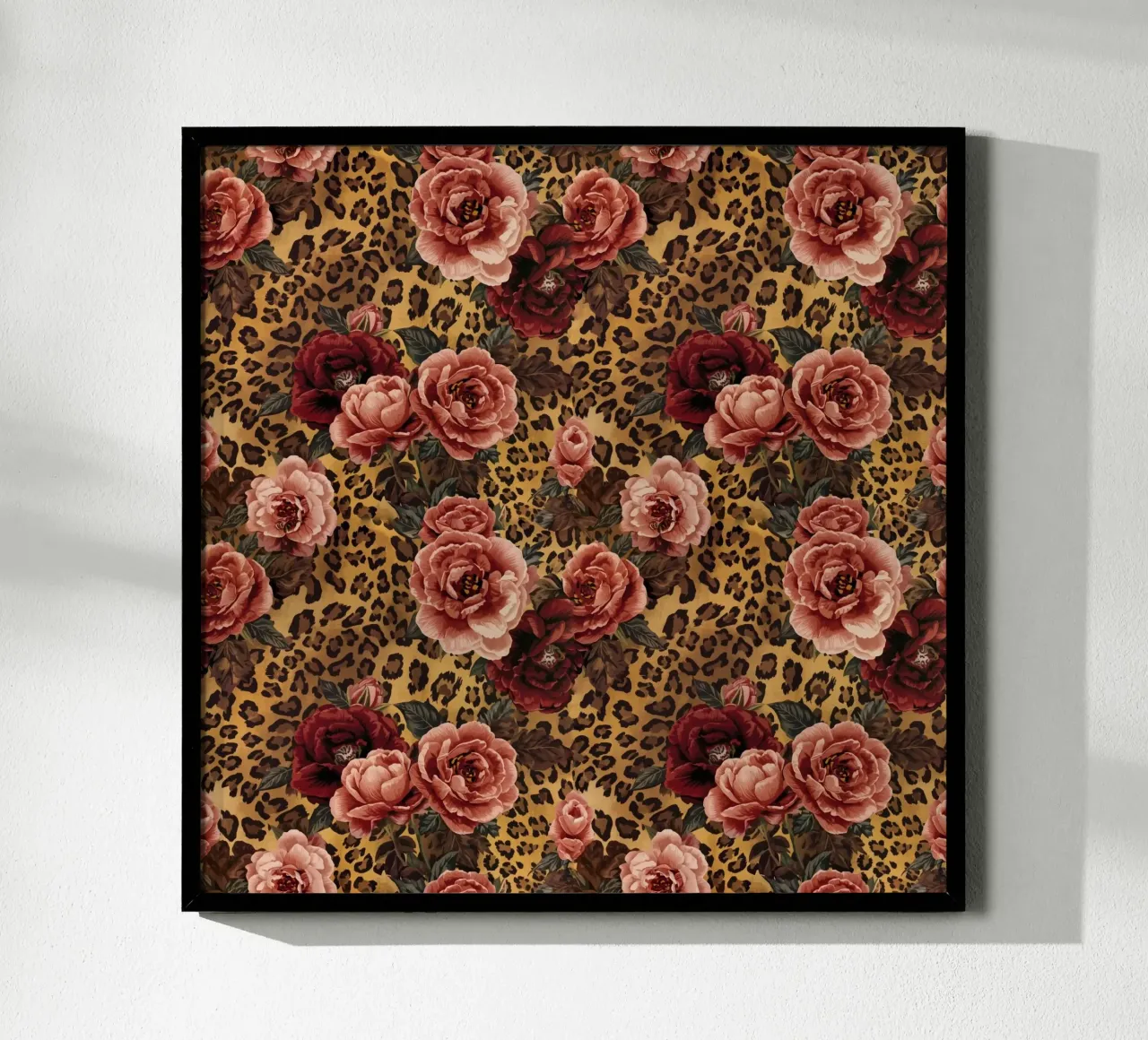 Leopard Rose Pattern poster van AzStore11