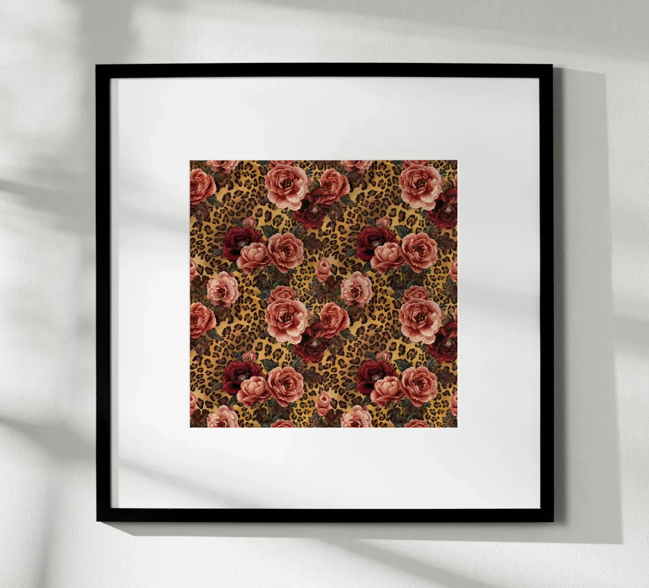 Leopard Rose Pattern carta hahnemühle da AzStore11