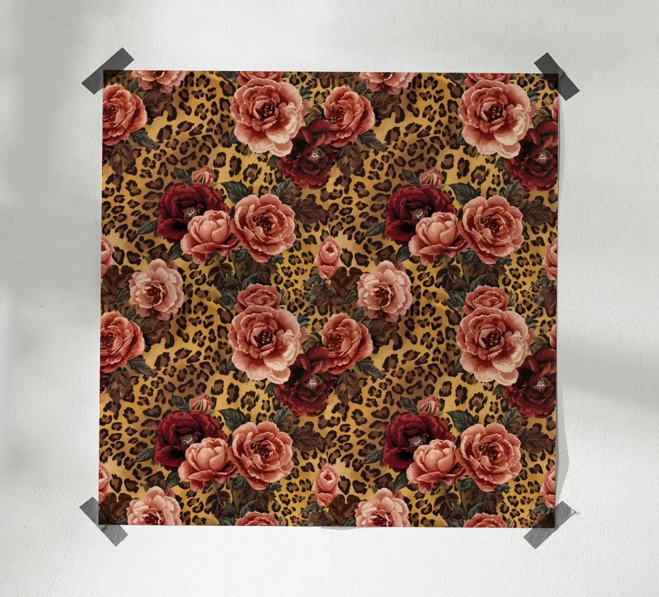Leopard Rose Pattern carta hahnemühle da AzStore11