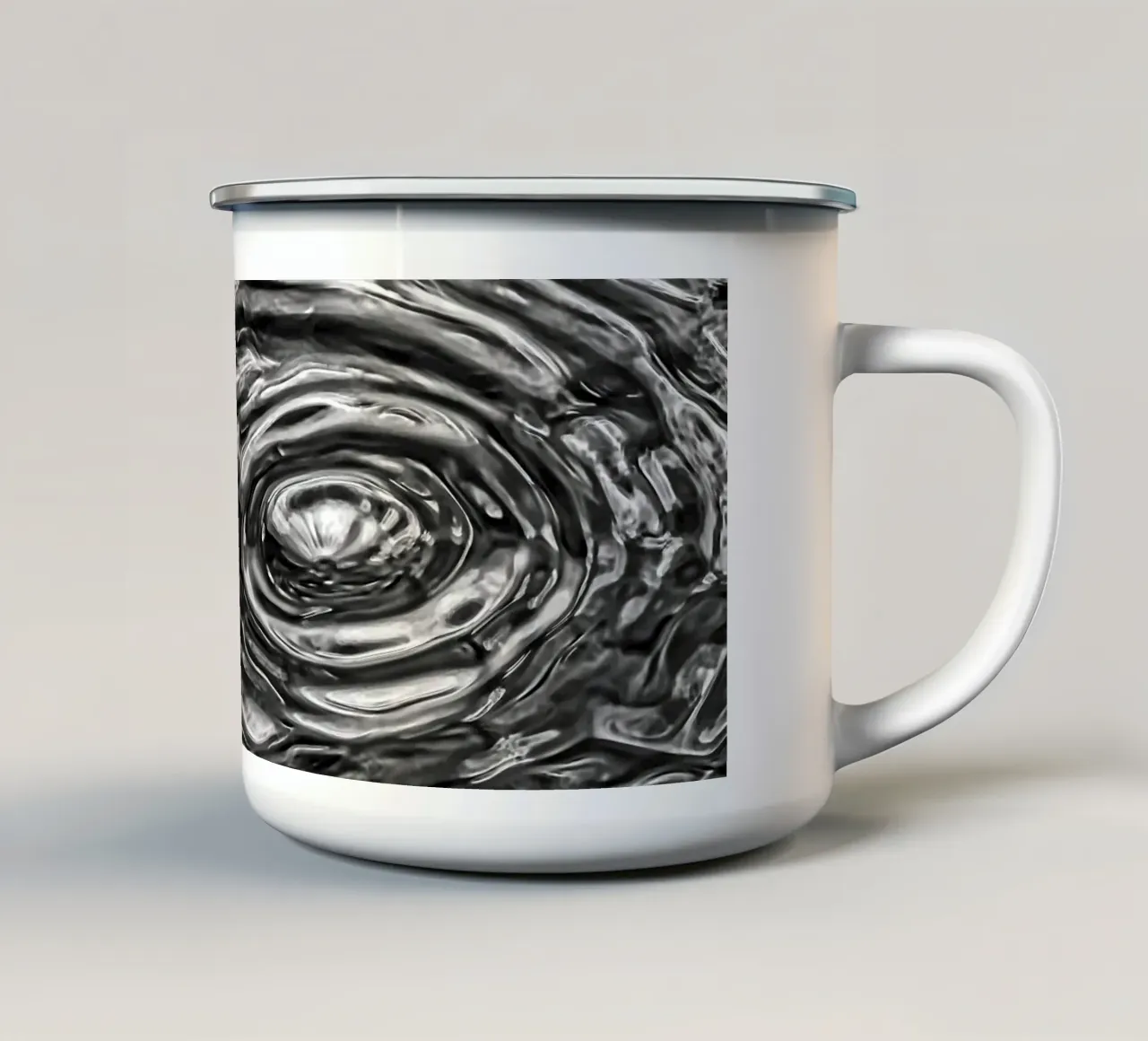 Scheletro liquido - Struttura astratta dell'acqua tazza in smalto da Romy Mueller Waterworld