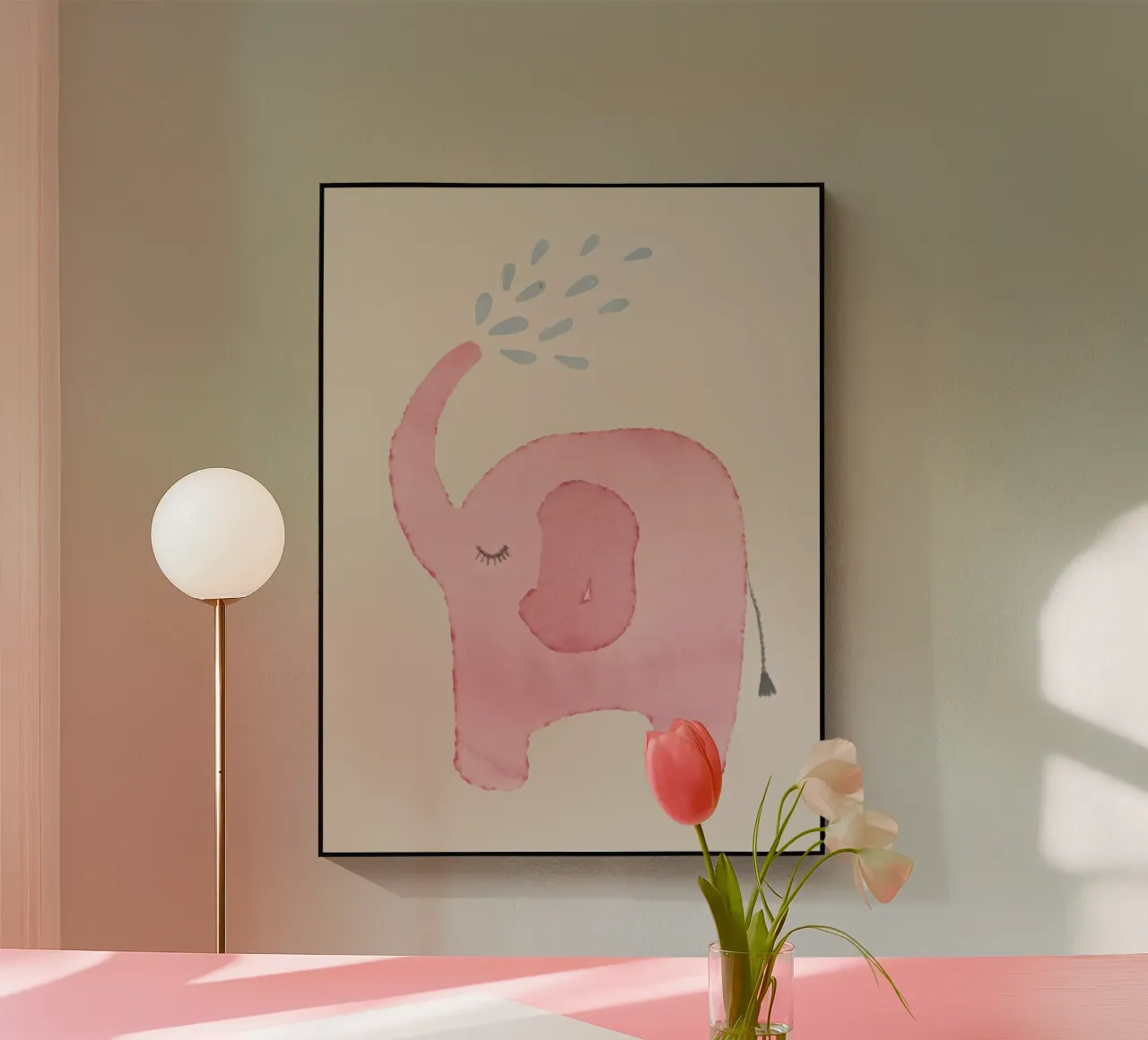 Elefante rosa plexiglass da Indigo Rain