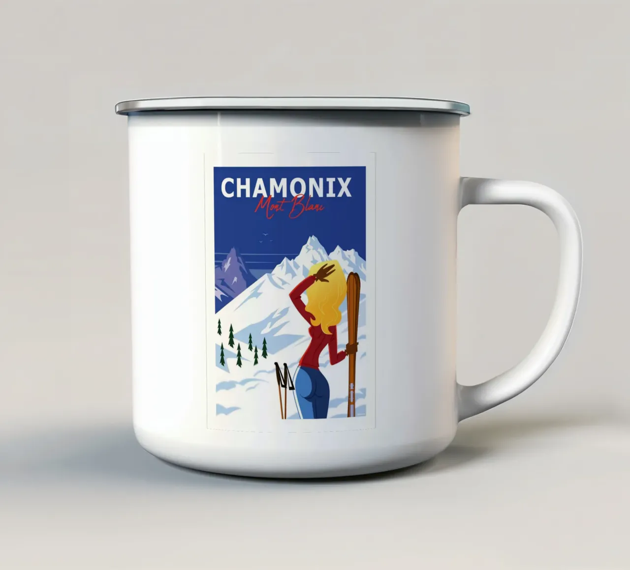 Chamonix Monte Bianco tazza in smalto da Raphaël Delerue