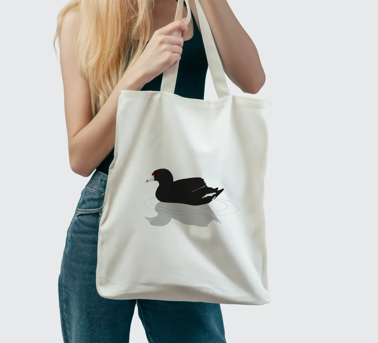 Ein amerikanisches Blässhuhn oder Schlammhuhn Jutebeutel von BwiseLizzy