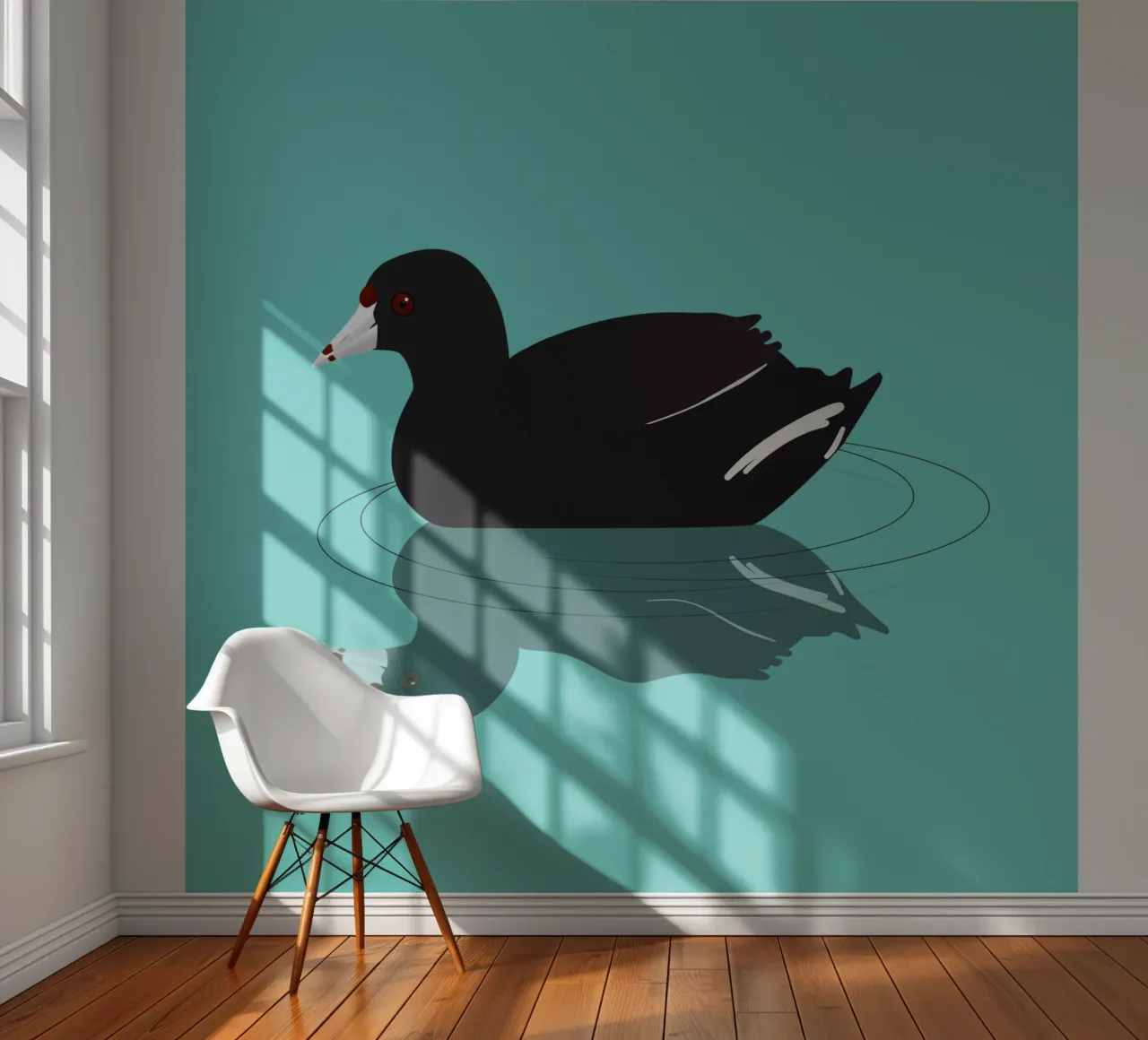 Een Amerikaanse meerkoet of modderkuiken fotobehang van BwiseLizzy