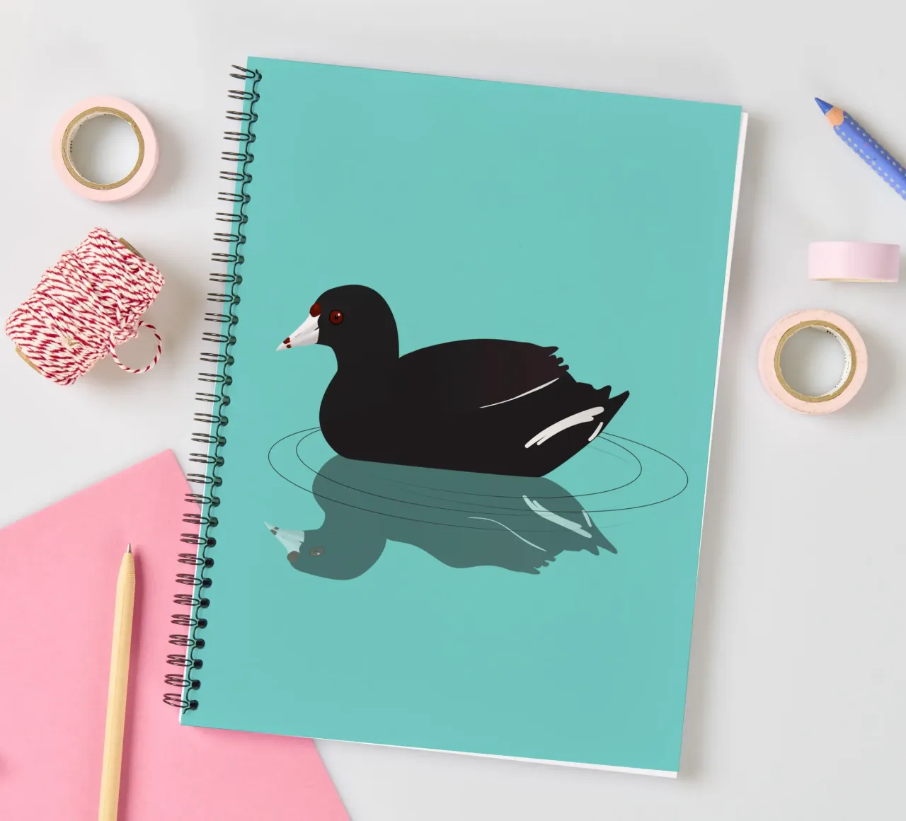 An American coot or mud hen spiral notebook by BwiseLizzy
