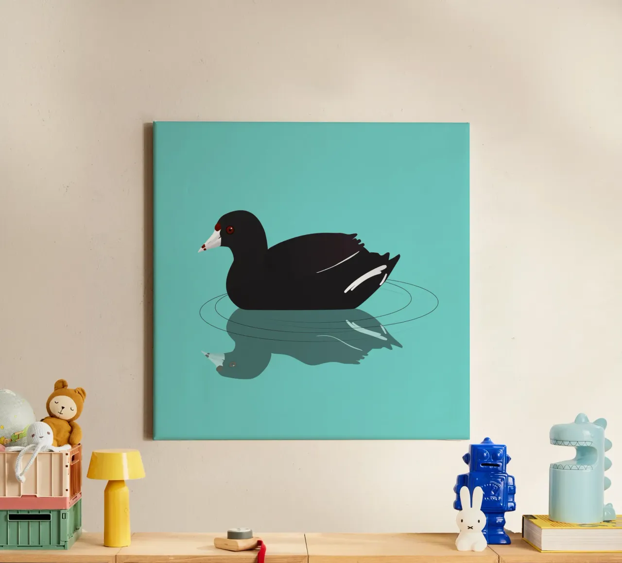 Een Amerikaanse meerkoet of modderkuiken canvas van BwiseLizzy