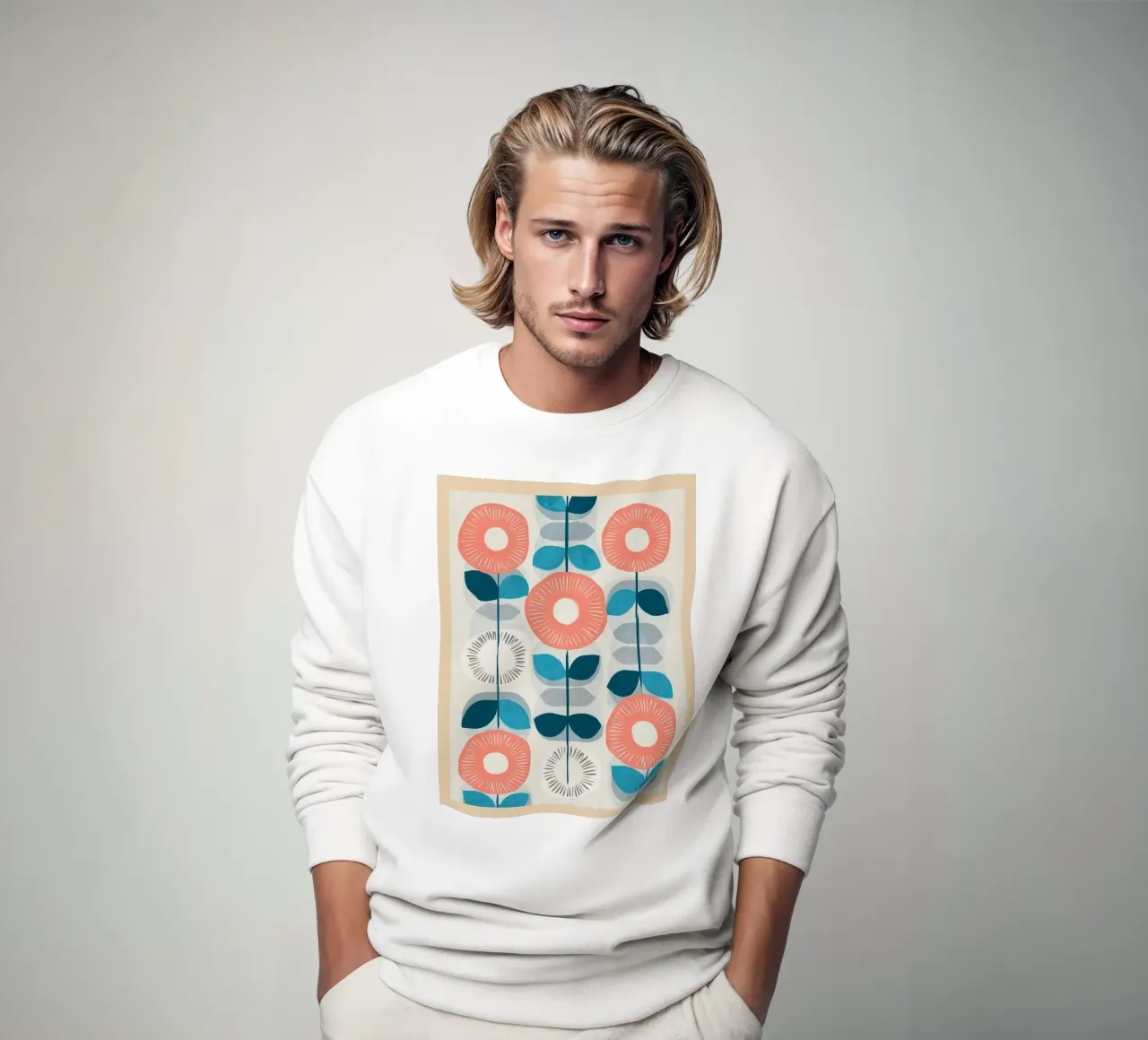 Fiori di stelo di metà secolo felpa da Sienna Atelier