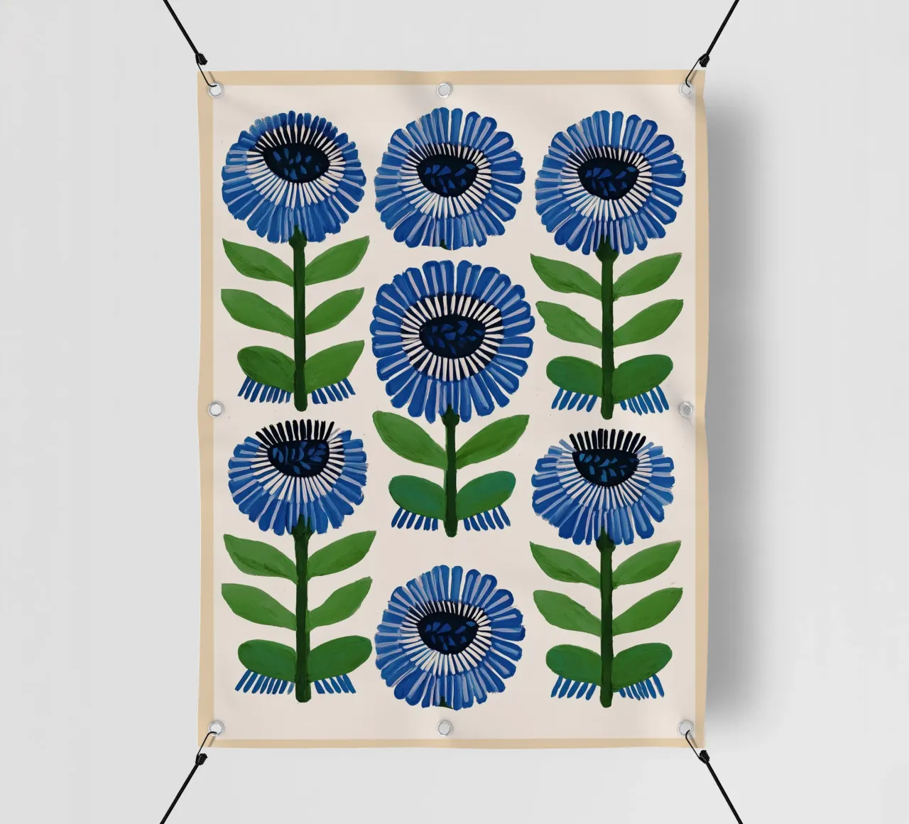 Arazzo Azure Bloom telo in pvc da Sienna Atelier