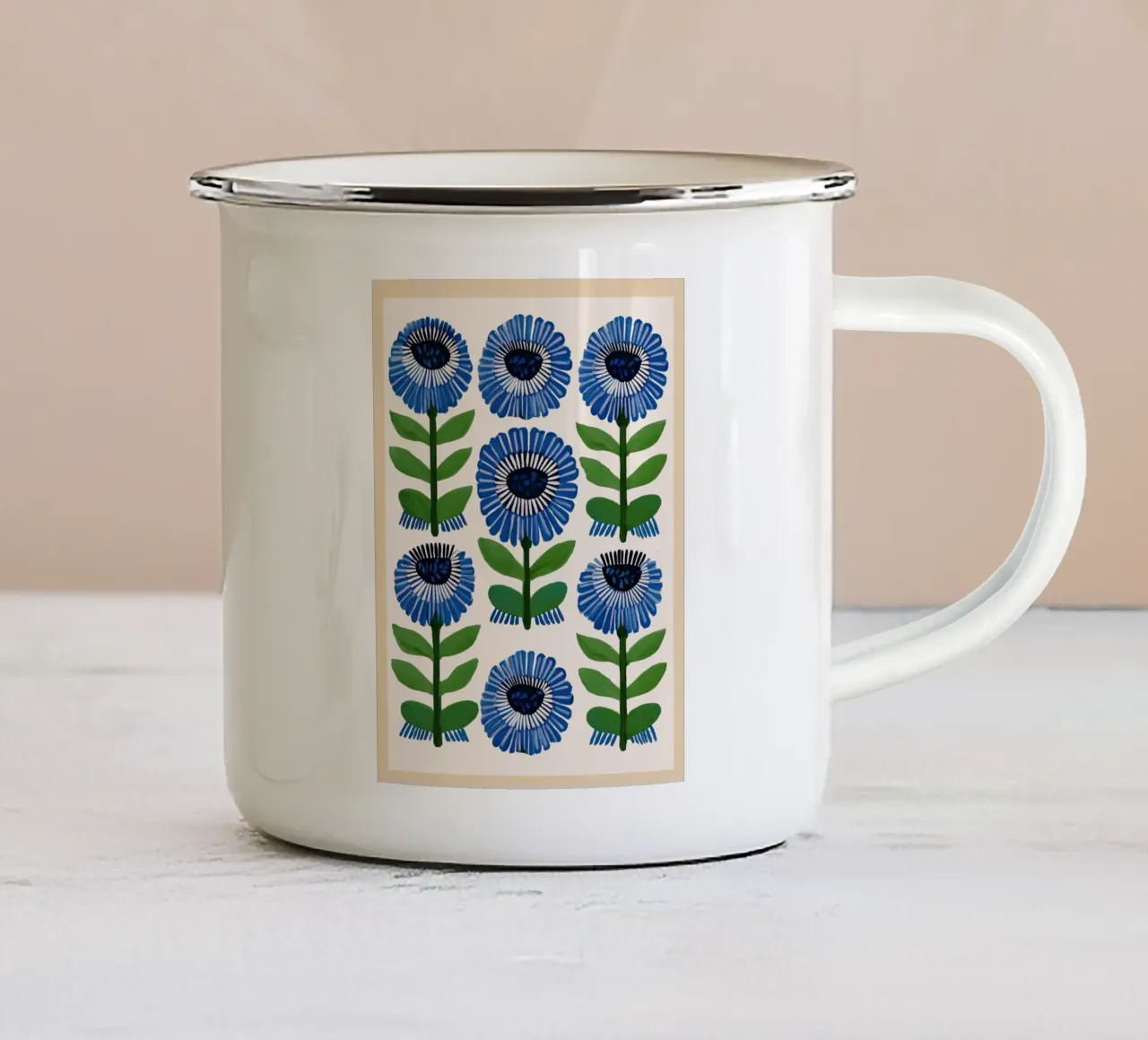 Arazzo Azure Bloom tazza in smalto da Sienna Atelier