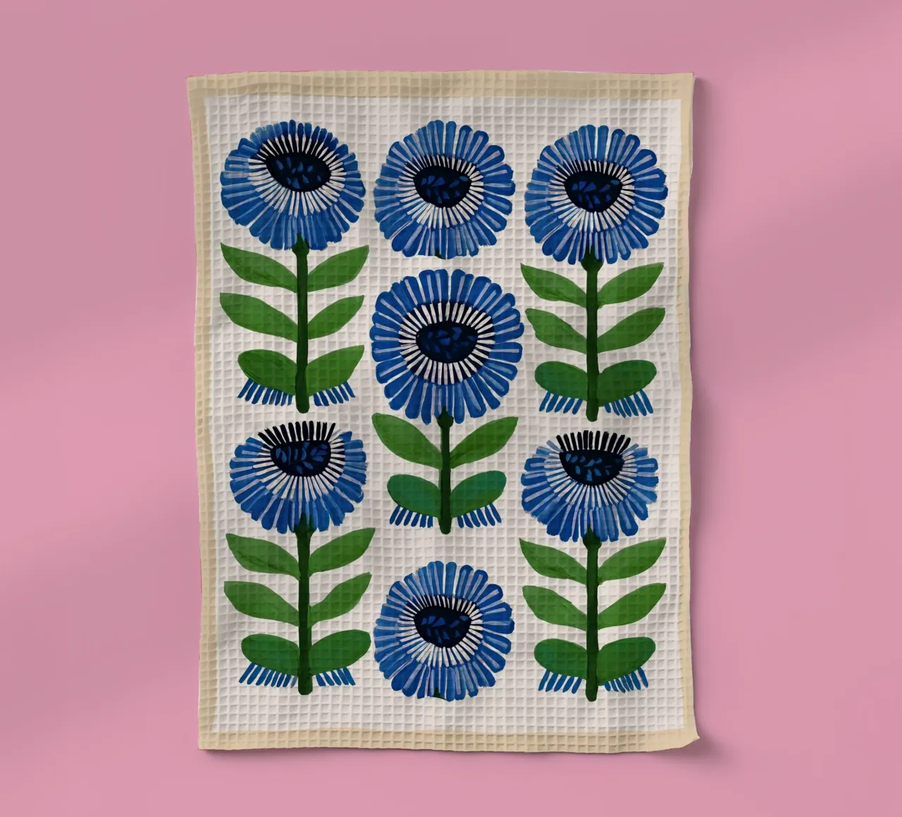 Arazzo Azure Bloom canovaccio da cucina da Sienna Atelier