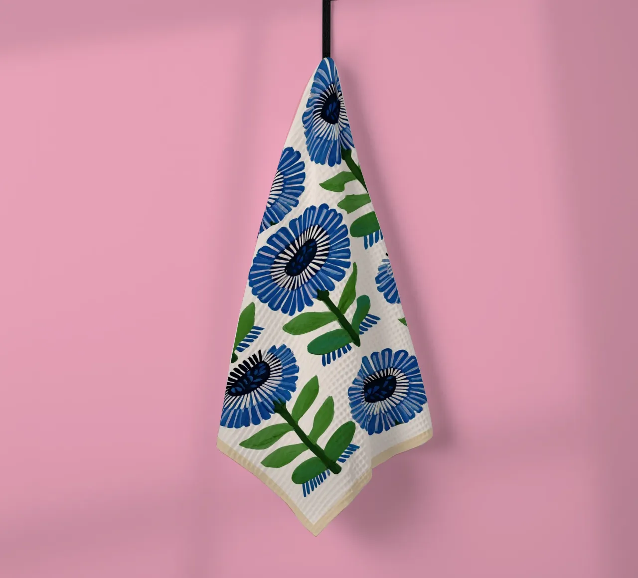 Arazzo Azure Bloom canovaccio da cucina da Sienna Atelier