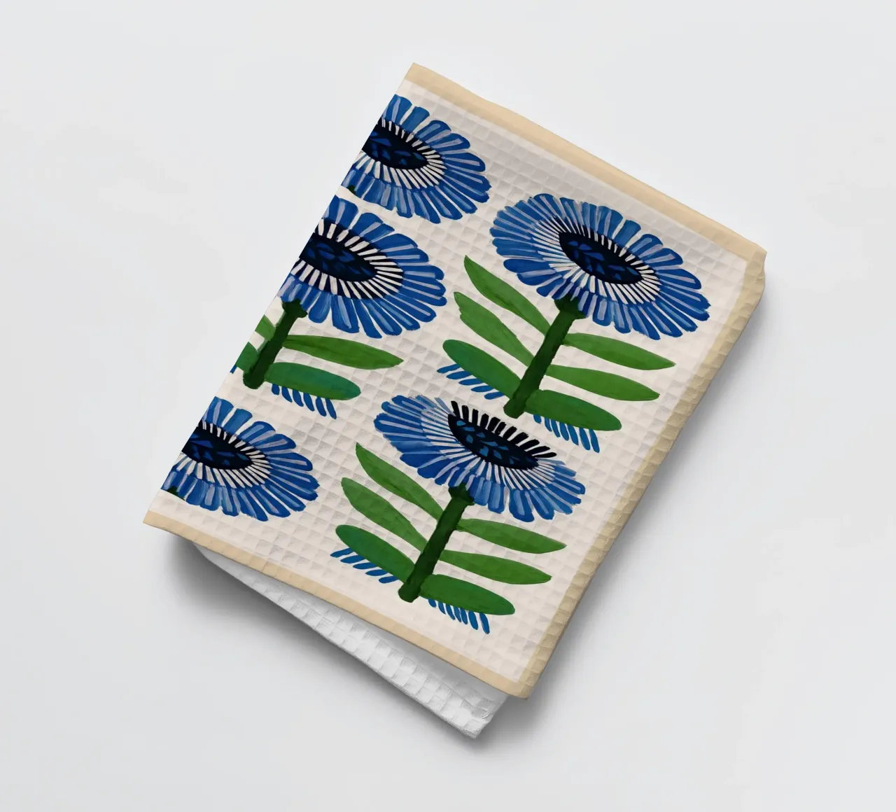 Arazzo Azure Bloom canovaccio da cucina da Sienna Atelier